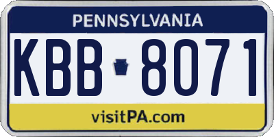 PA license plate KBB8071