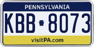 PA license plate KBB8073