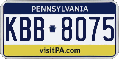 PA license plate KBB8075