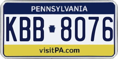PA license plate KBB8076