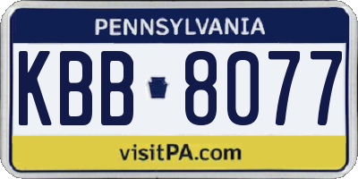 PA license plate KBB8077