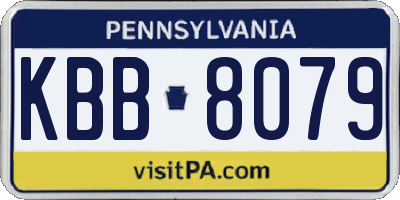 PA license plate KBB8079