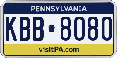 PA license plate KBB8080