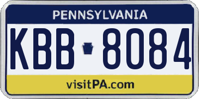 PA license plate KBB8084
