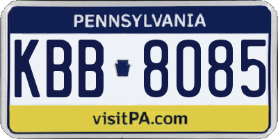 PA license plate KBB8085