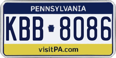 PA license plate KBB8086