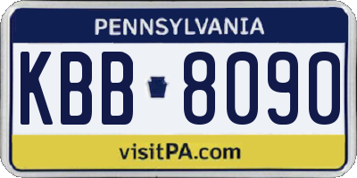PA license plate KBB8090