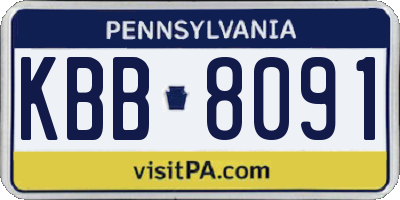 PA license plate KBB8091