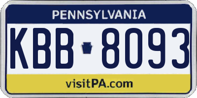 PA license plate KBB8093