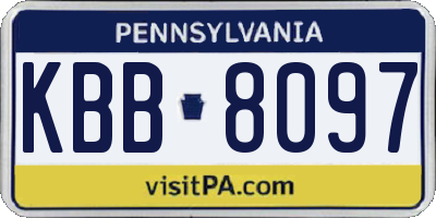 PA license plate KBB8097