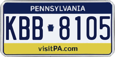 PA license plate KBB8105