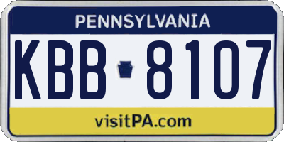 PA license plate KBB8107