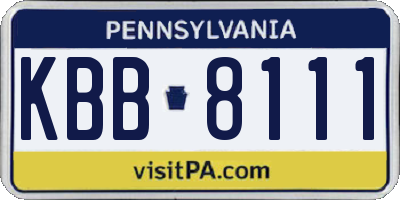 PA license plate KBB8111