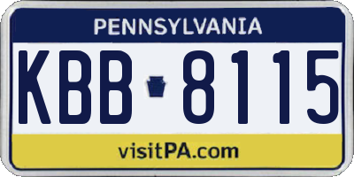 PA license plate KBB8115