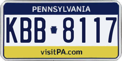 PA license plate KBB8117