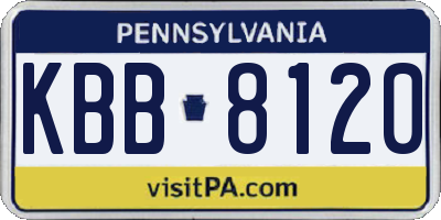 PA license plate KBB8120