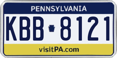 PA license plate KBB8121