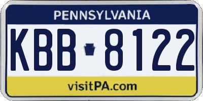 PA license plate KBB8122