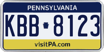 PA license plate KBB8123