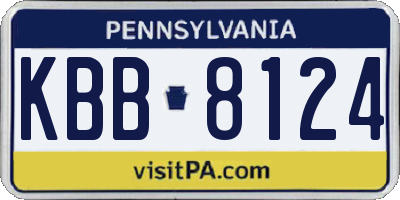 PA license plate KBB8124