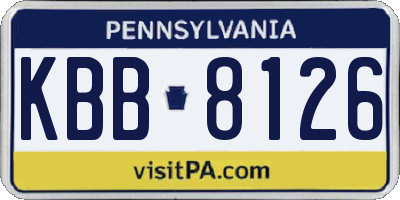 PA license plate KBB8126