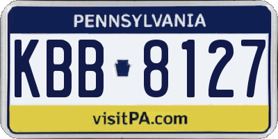 PA license plate KBB8127
