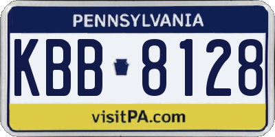 PA license plate KBB8128