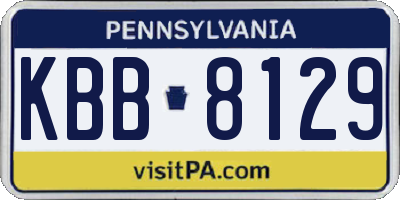 PA license plate KBB8129