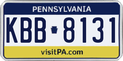 PA license plate KBB8131