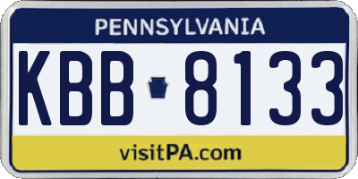 PA license plate KBB8133