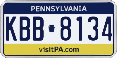 PA license plate KBB8134