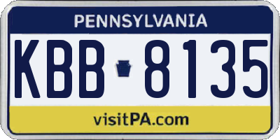 PA license plate KBB8135