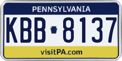 PA license plate KBB8137