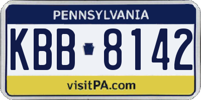 PA license plate KBB8142