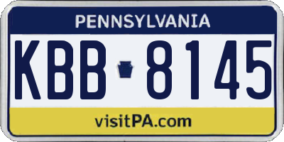 PA license plate KBB8145