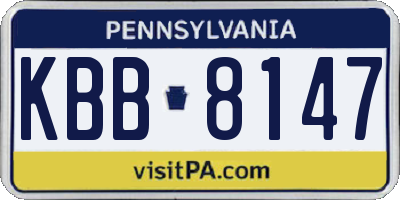 PA license plate KBB8147