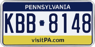 PA license plate KBB8148