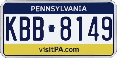 PA license plate KBB8149