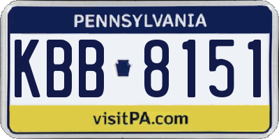 PA license plate KBB8151