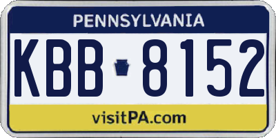 PA license plate KBB8152