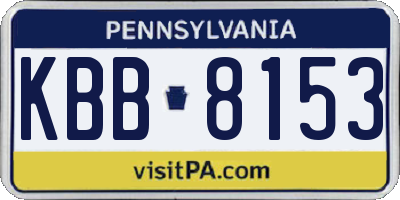 PA license plate KBB8153