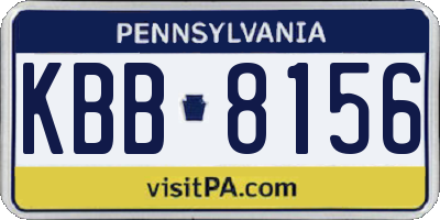 PA license plate KBB8156