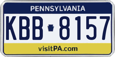 PA license plate KBB8157