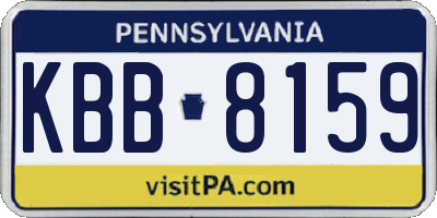 PA license plate KBB8159