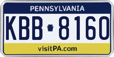 PA license plate KBB8160