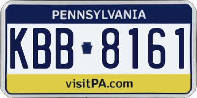 PA license plate KBB8161