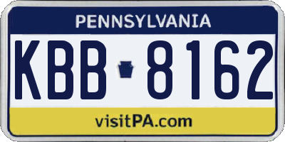 PA license plate KBB8162