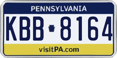 PA license plate KBB8164