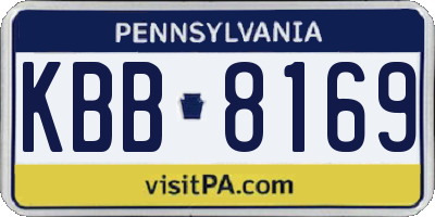 PA license plate KBB8169