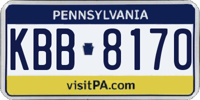 PA license plate KBB8170